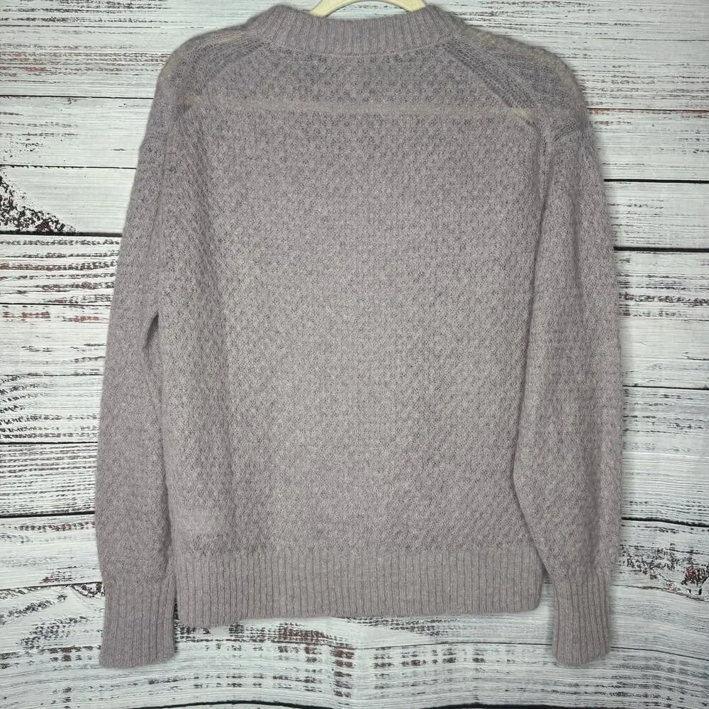 Everlane Women’s Alpaca Wool Blend Crewneck Sweater XS Gray Textured Knit